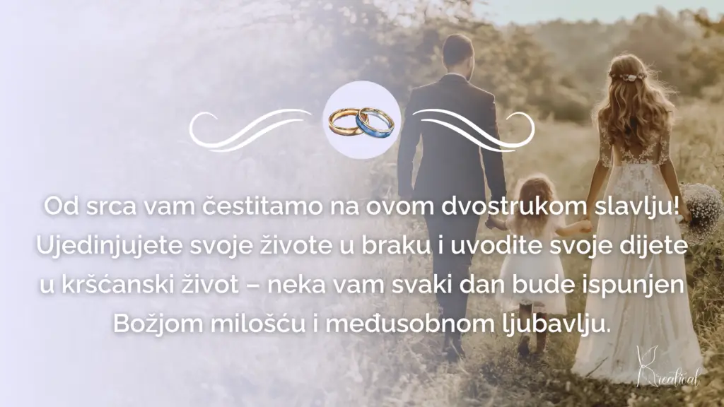 Primjer čestitke za vjenčanje i krštenje.