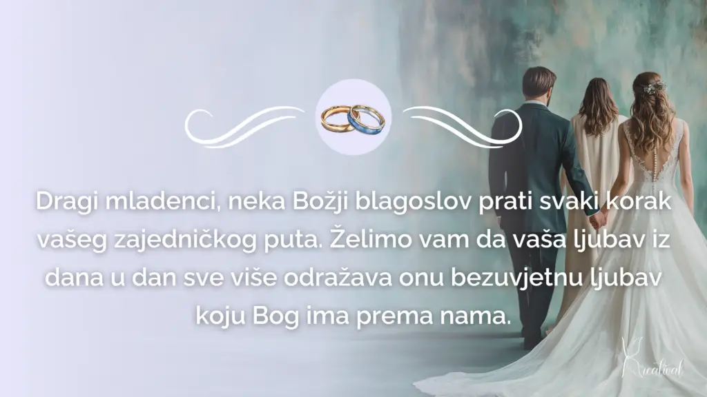 Primjer vjerske čestitke za vjenčanje.