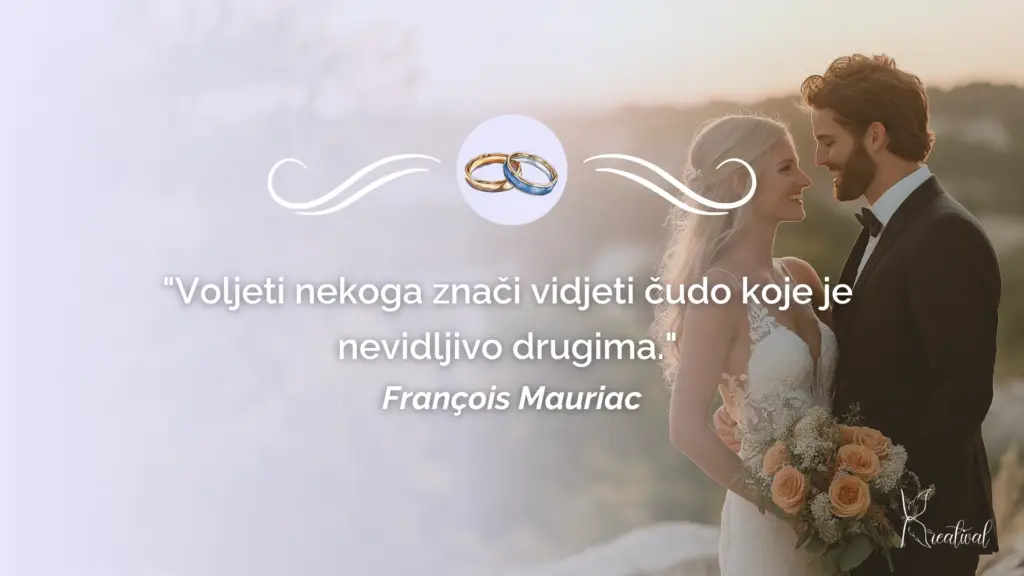 Primjer poznate izreke kao čestitke za vjenčanje.