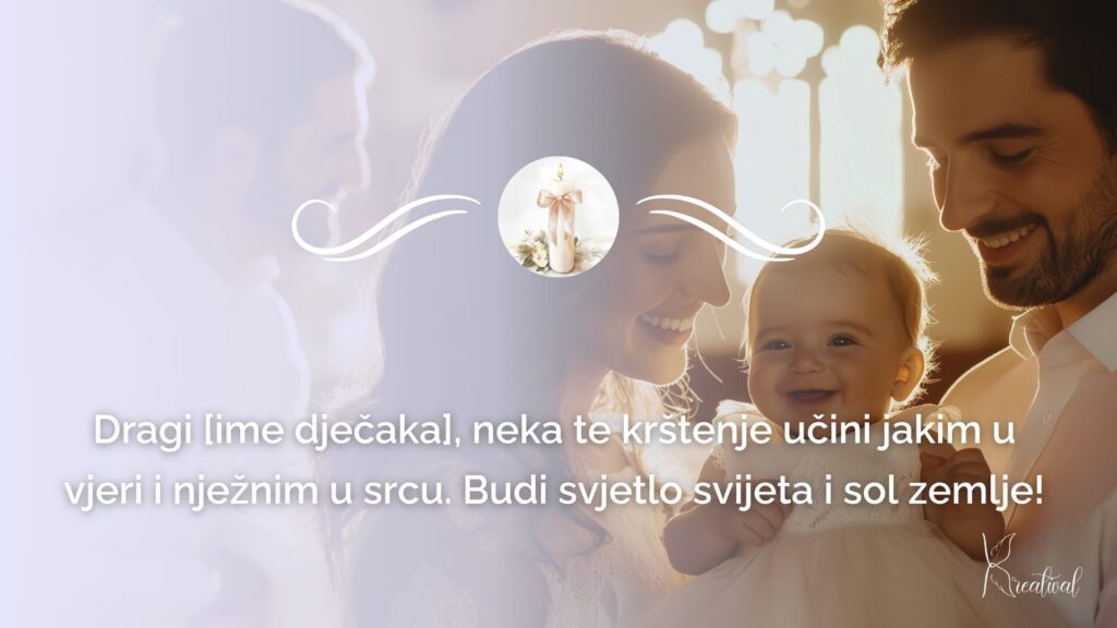 Primjer čestitke za krštenje dječaka.