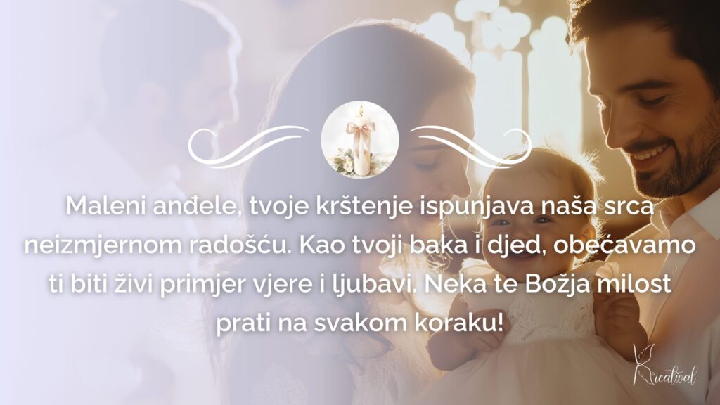 Primjer čestitke za krštenje od bake i djeda.